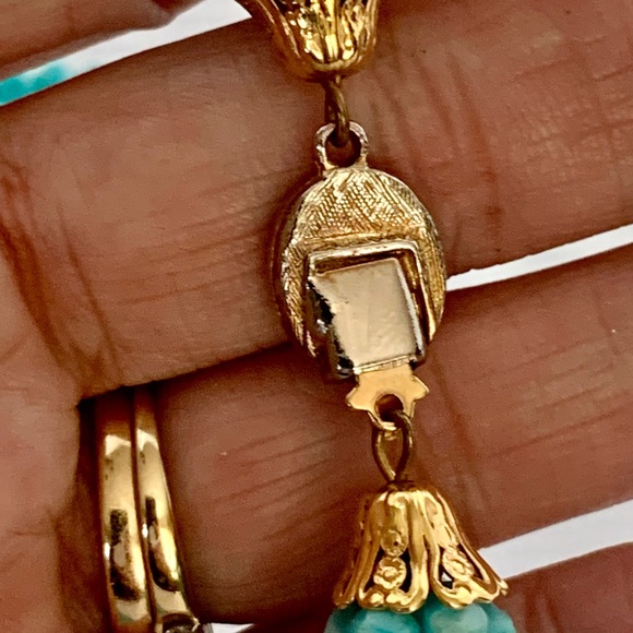 Vintage Antique Aqua glass bead necklace Multi strand 22” turquoise Blue beaded - Picture 10 of 10